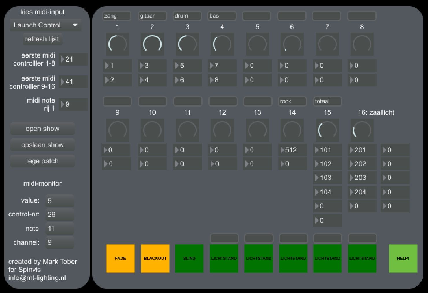 Lightcontrol with Max 7 and Novation midi-controller